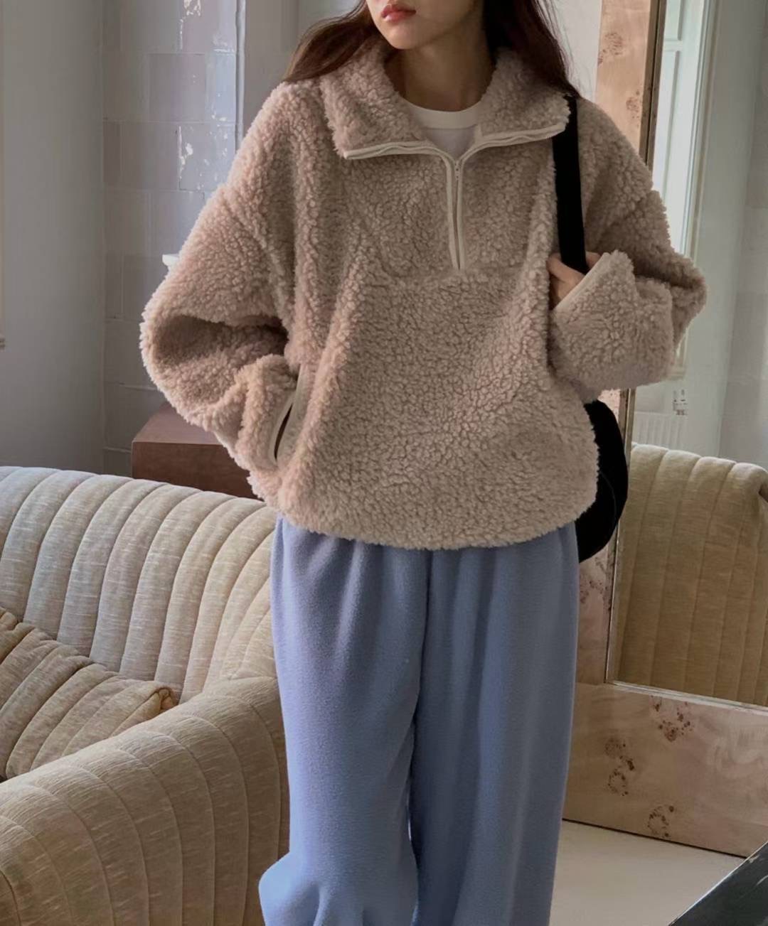 LIBRE韓國代購女裝新品人氣休閑推薦熱賣25秋冬職業衛衣拉鏈HAY KNOCK衛衣圖色2