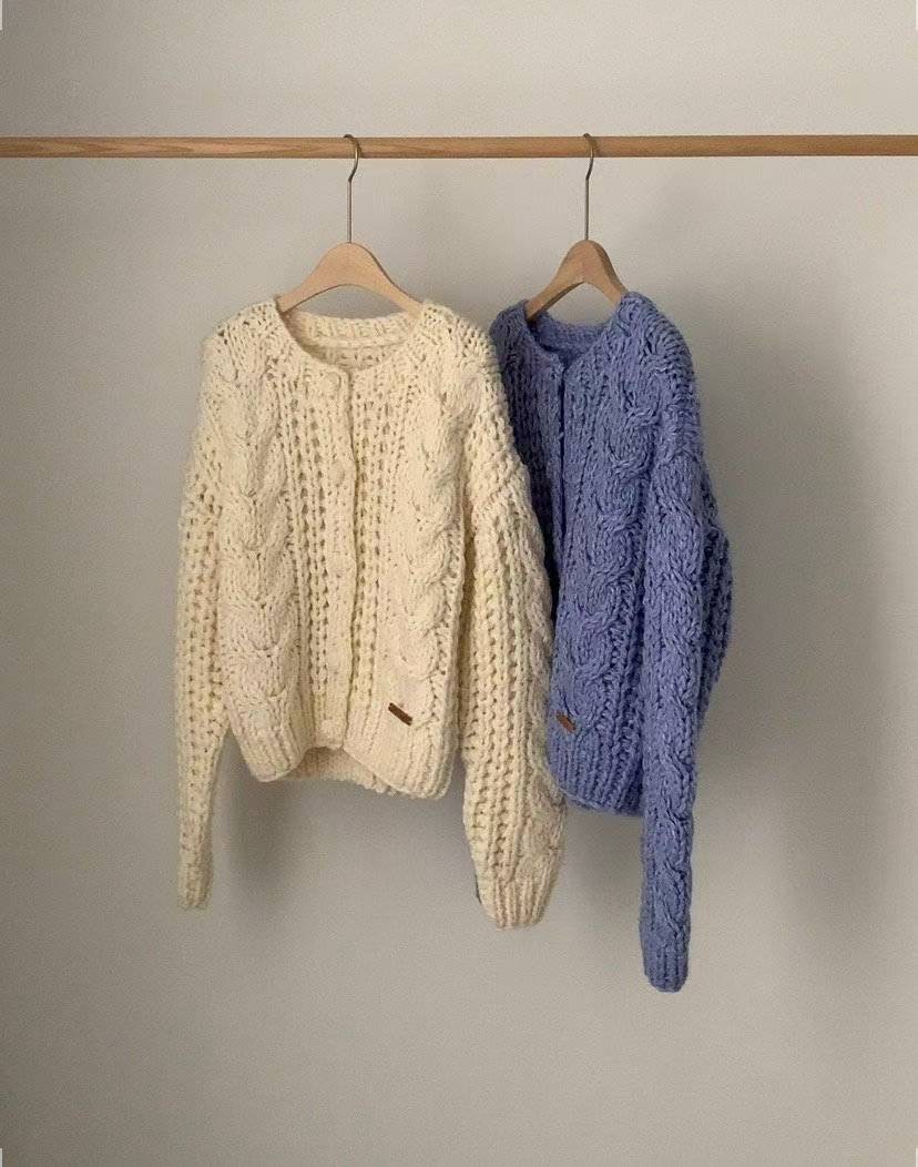 LIBRE韓國代購女裝新款休閑人氣時尚推薦25秋冬針織衫手工開衫HAY KNOCK針織衫