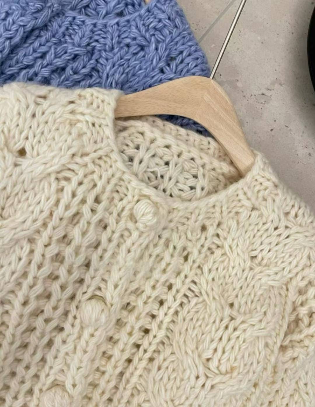 LIBRE韓國代購女裝新款休閑人氣時尚推薦25秋冬針織衫手工開衫HAY KNOCK針織衫