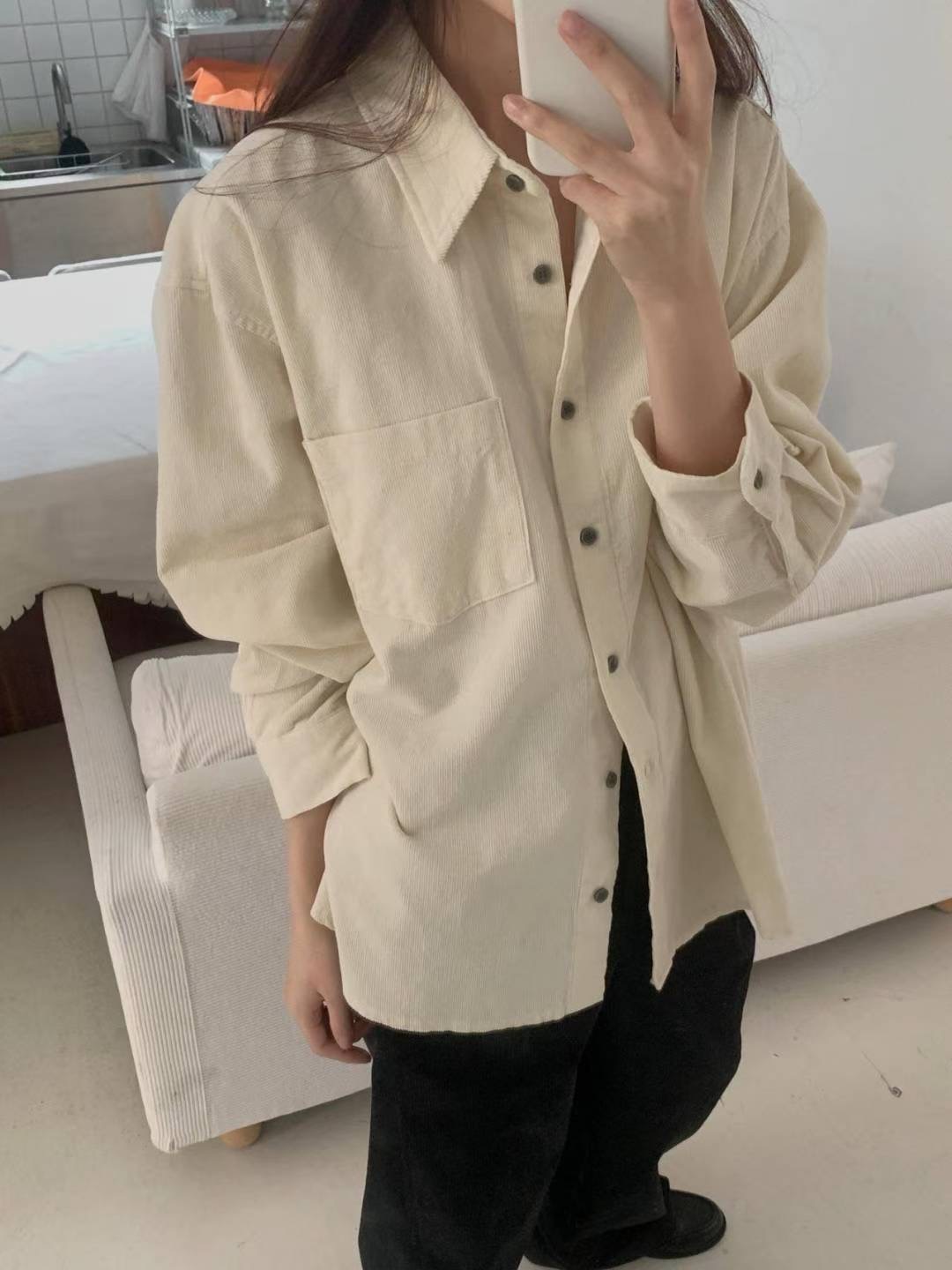 LIBRE韓國直郵女裝新款人氣熱賣職業時尚推薦25秋冬襯衫蕾絲衫HAY KNOCK襯衫/蕾絲衫圖色1