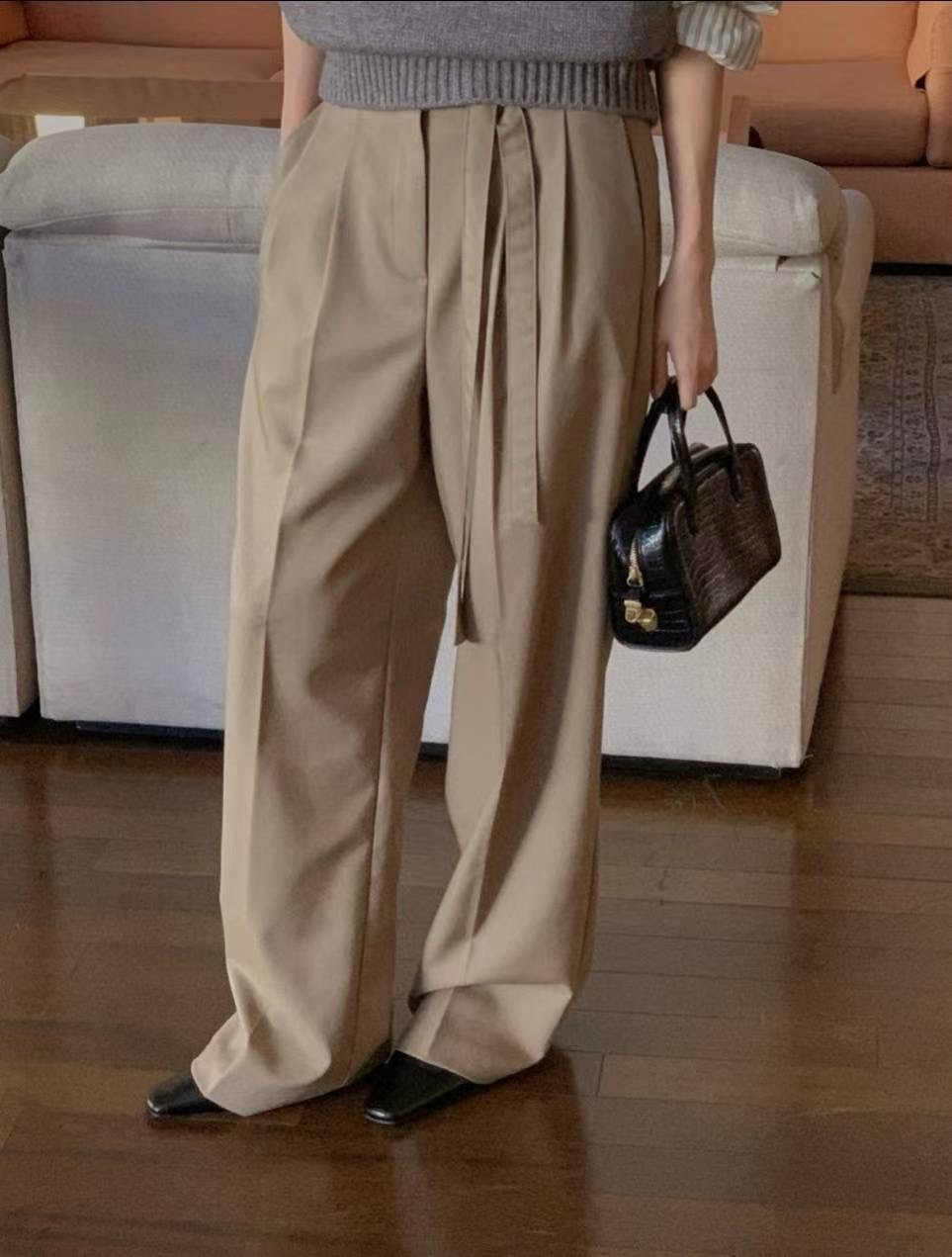 LIBRE韓國代購女裝新款25秋冬職業推薦熱賣休閑人氣休閑褲HAY KNOCK休閑褲圖色2