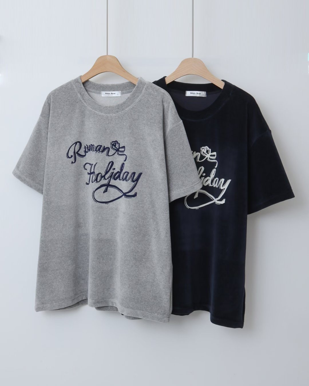 WHITE BEAR韓國代購㊣女裝新款時尚休閑推薦真品T恤天鵝絨WHITE BEART恤