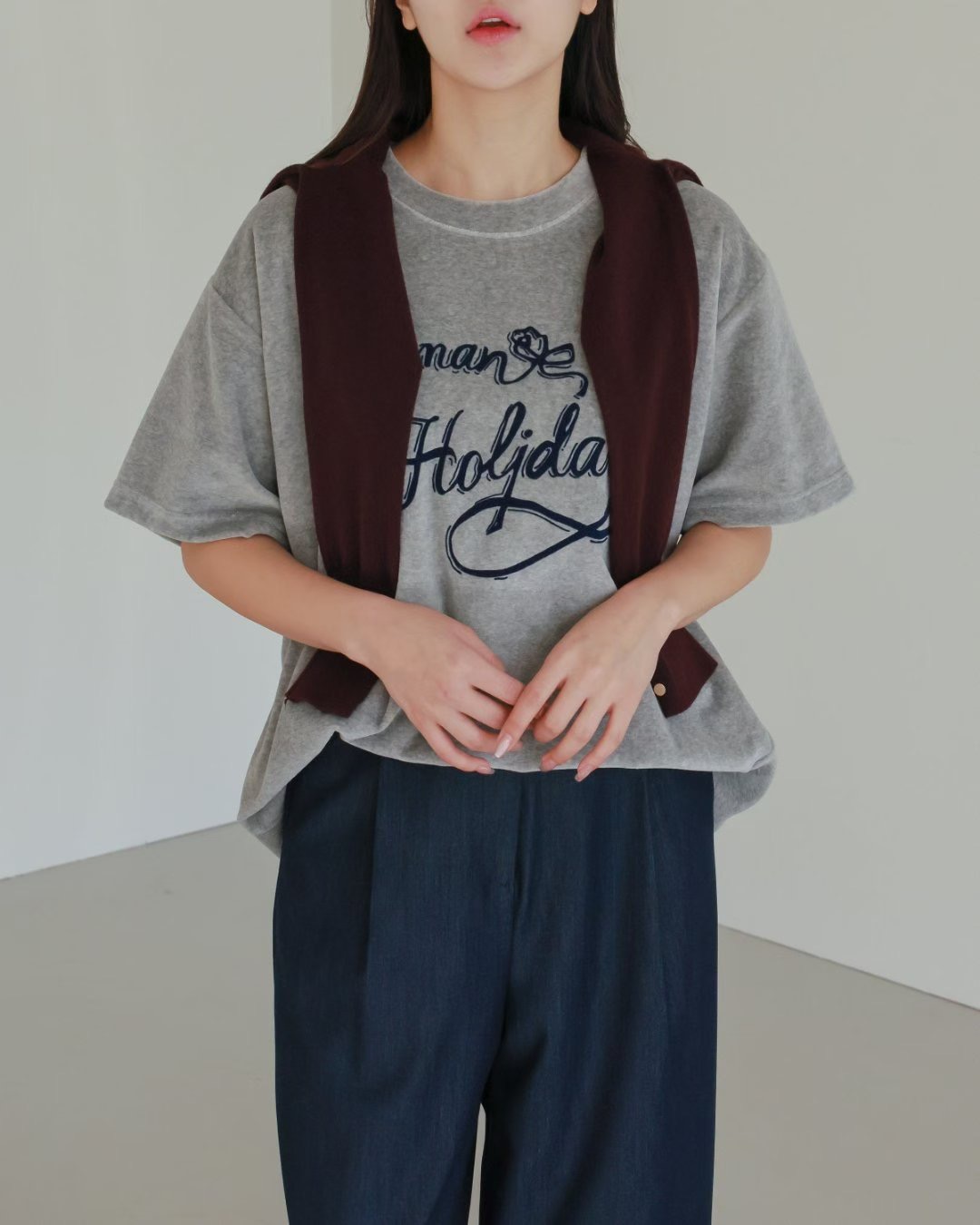 WHITE BEAR韓國代購㊣女裝新款時尚休閑推薦真品T恤天鵝絨WHITE BEART恤