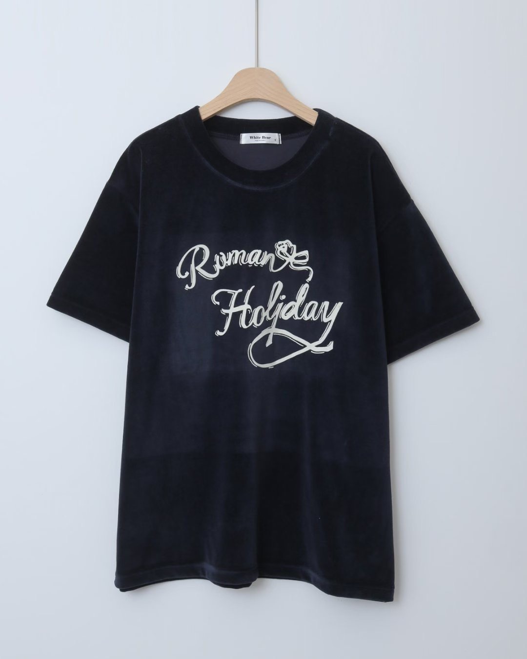 WHITE BEAR韓國代購㊣女裝新款時尚休閑推薦真品T恤天鵝絨WHITE BEART恤圖色2