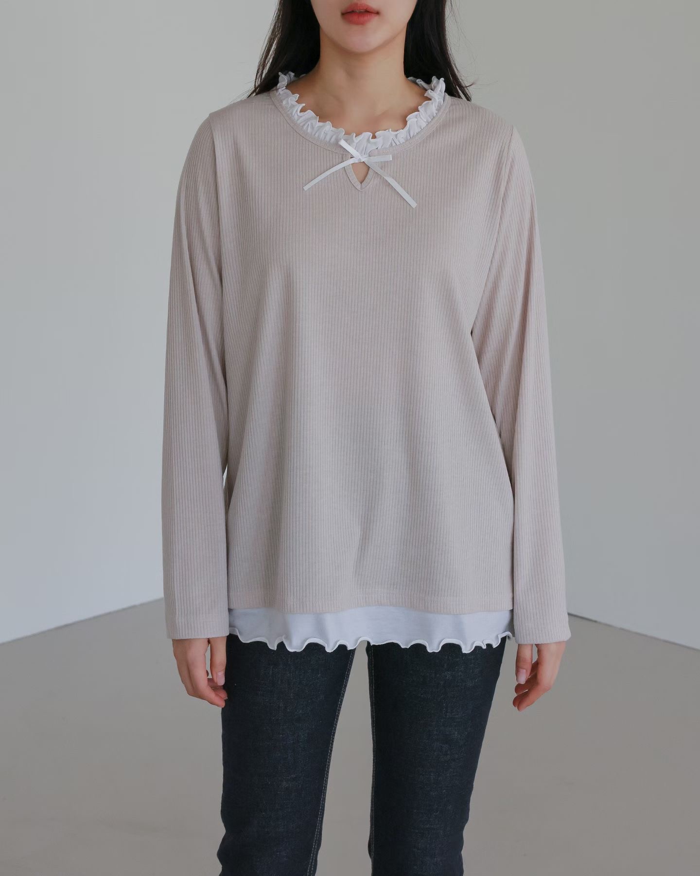 WHITE BEAR㊣東大門實拍女士新款時尚職業熱賣人氣長袖T恤WHITE BEAR長袖T恤