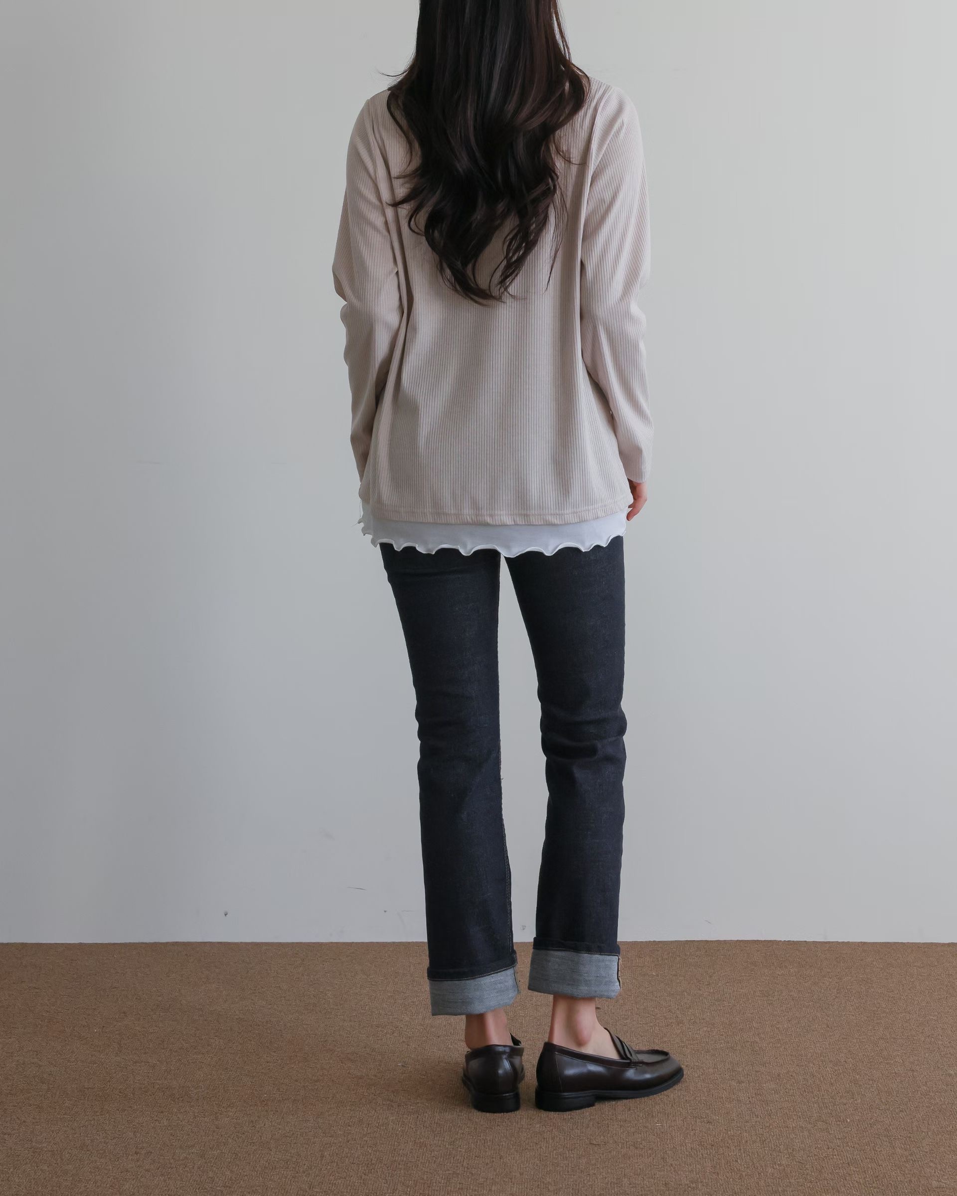 WHITE BEAR㊣東大門實拍女士新款時尚職業熱賣人氣長袖T恤WHITE BEAR長袖T恤