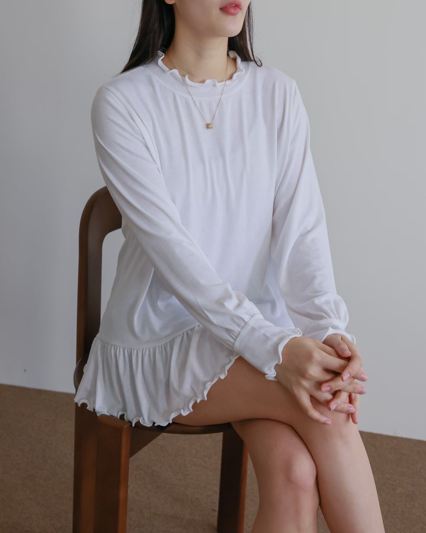 WHITE BEAR韓國代購㊣女裝新品職業真品熱賣26春夏長袖T恤WHITE BEAR長袖T恤