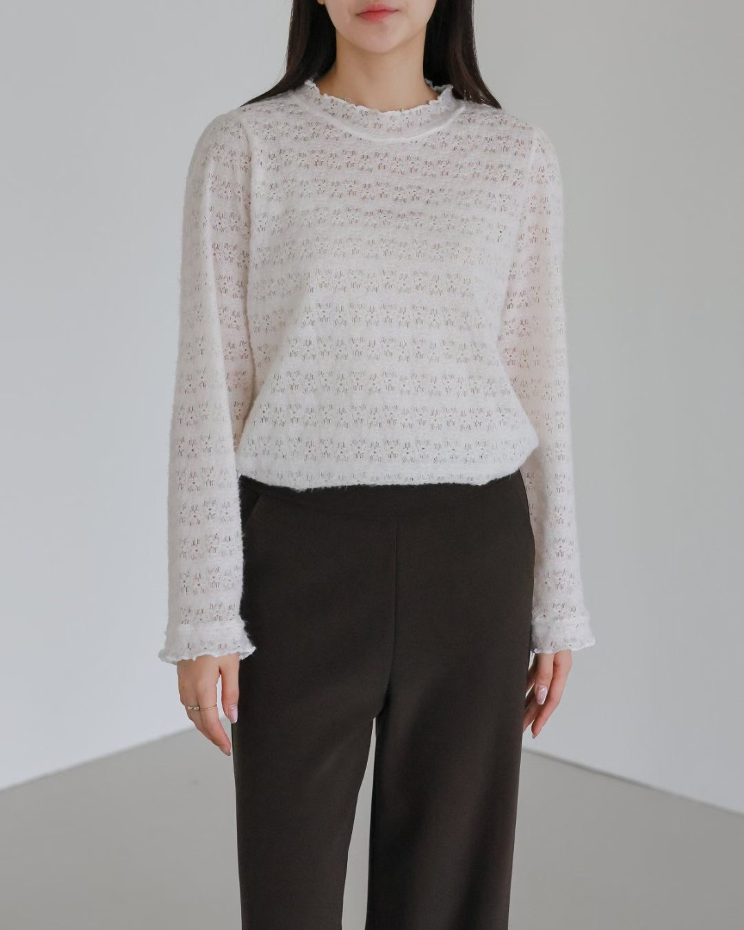 WHITE BEAR東大門直郵㊣女裝新品熱賣26春夏時尚職業長袖T恤WHITE BEAR長袖T恤