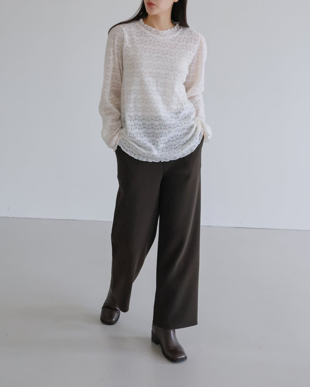 WHITE BEAR東大門直郵㊣女裝新品熱賣26春夏時尚職業長袖T恤WHITE BEAR長袖T恤