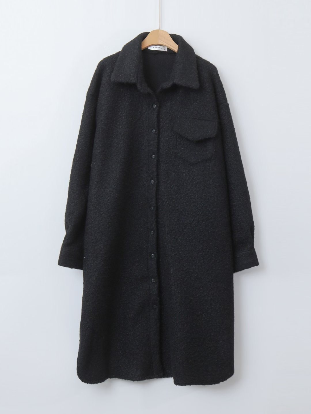 WHITE BEAR韓國代購㊣女士新款人氣熱賣推薦真品中長款大衣WHITE BEAR中長款大衣圖色3