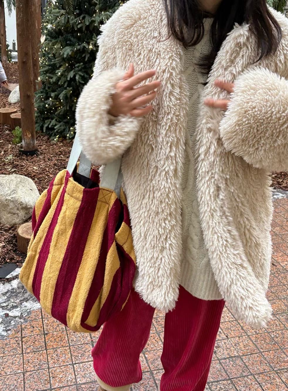 MARYKIM東大門直郵㊣女士新款時尚推薦休閑26春夏中長款大衣皮草MARYKIM中長款大衣