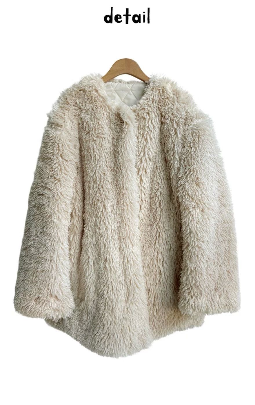 MARYKIM東大門直郵㊣女士新款時尚推薦休閑26春夏中長款大衣皮草MARYKIM中長款大衣圖色1