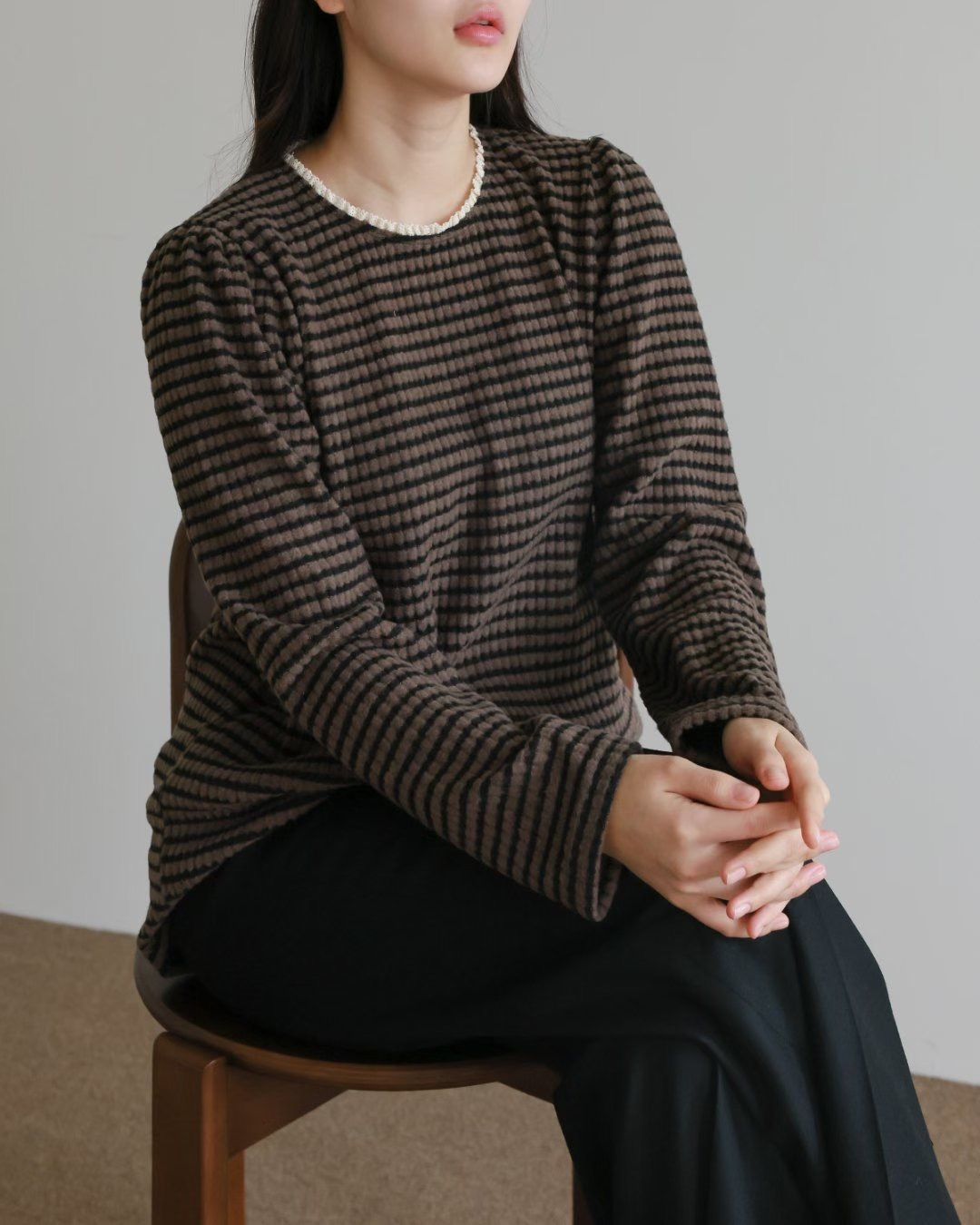 WHITE BEAR東大門直郵㊣女士新品26春夏職業休閑熱賣長袖T恤WHITE BEAR長袖T恤