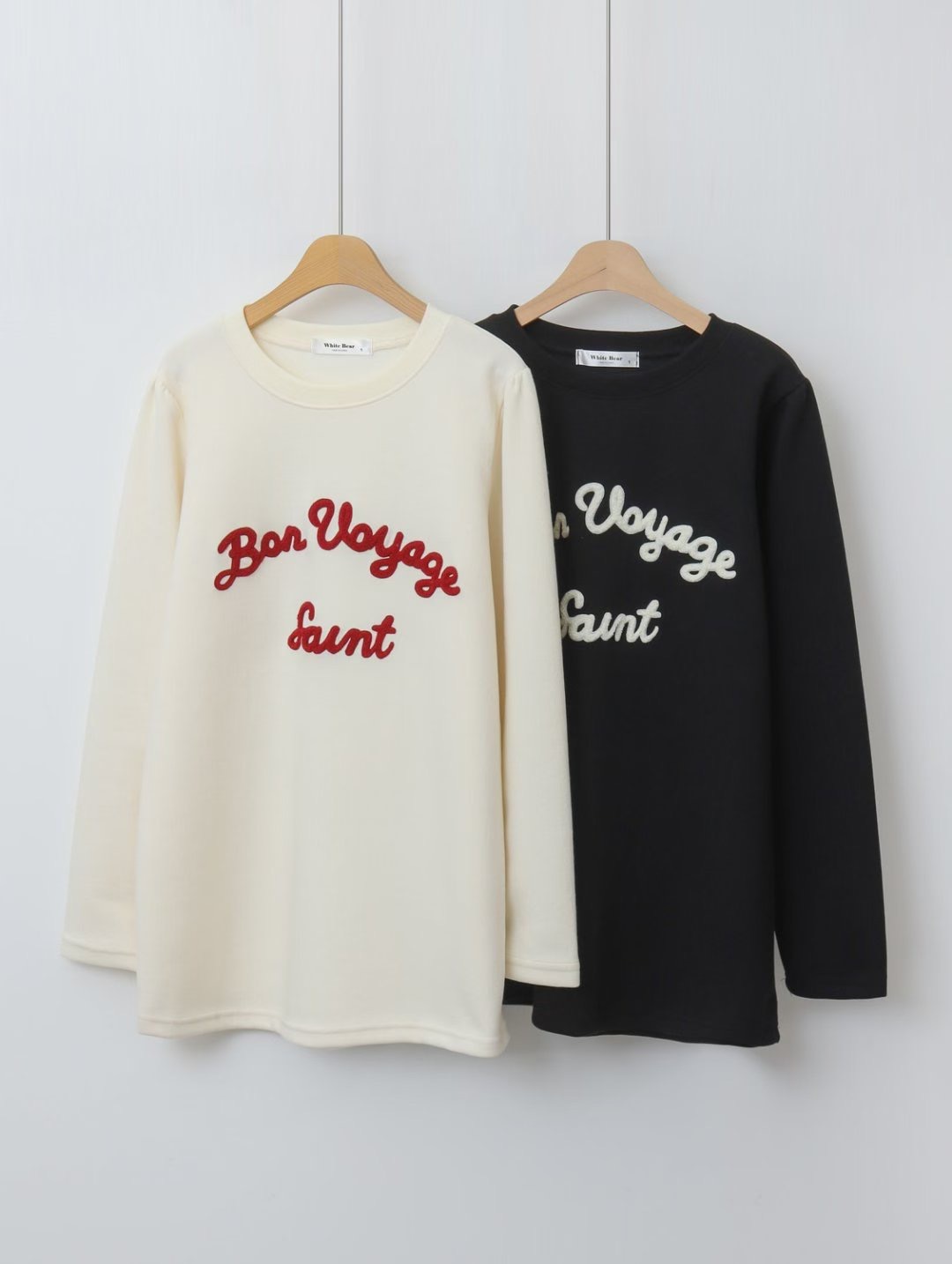 WHITE BEAR東大門直郵㊣女士新品26春夏時尚真品長袖T恤刺繡WHITE BEAR長袖T恤