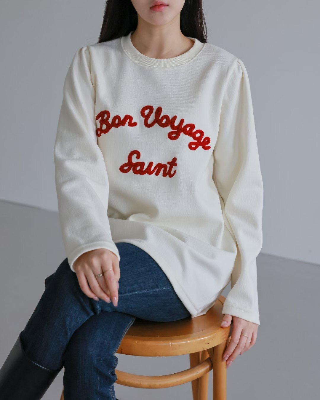 WHITE BEAR東大門直郵㊣女士新品26春夏時尚真品長袖T恤刺繡WHITE BEAR長袖T恤