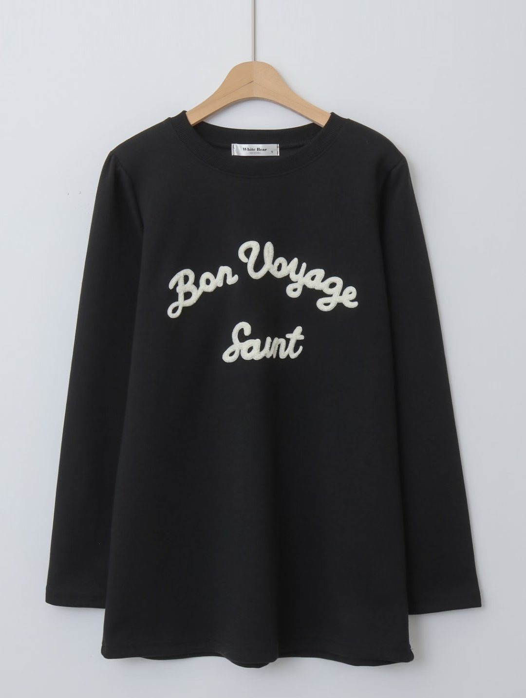 WHITE BEAR東大門直郵㊣女士新品26春夏時尚真品長袖T恤刺繡WHITE BEAR長袖T恤圖色2