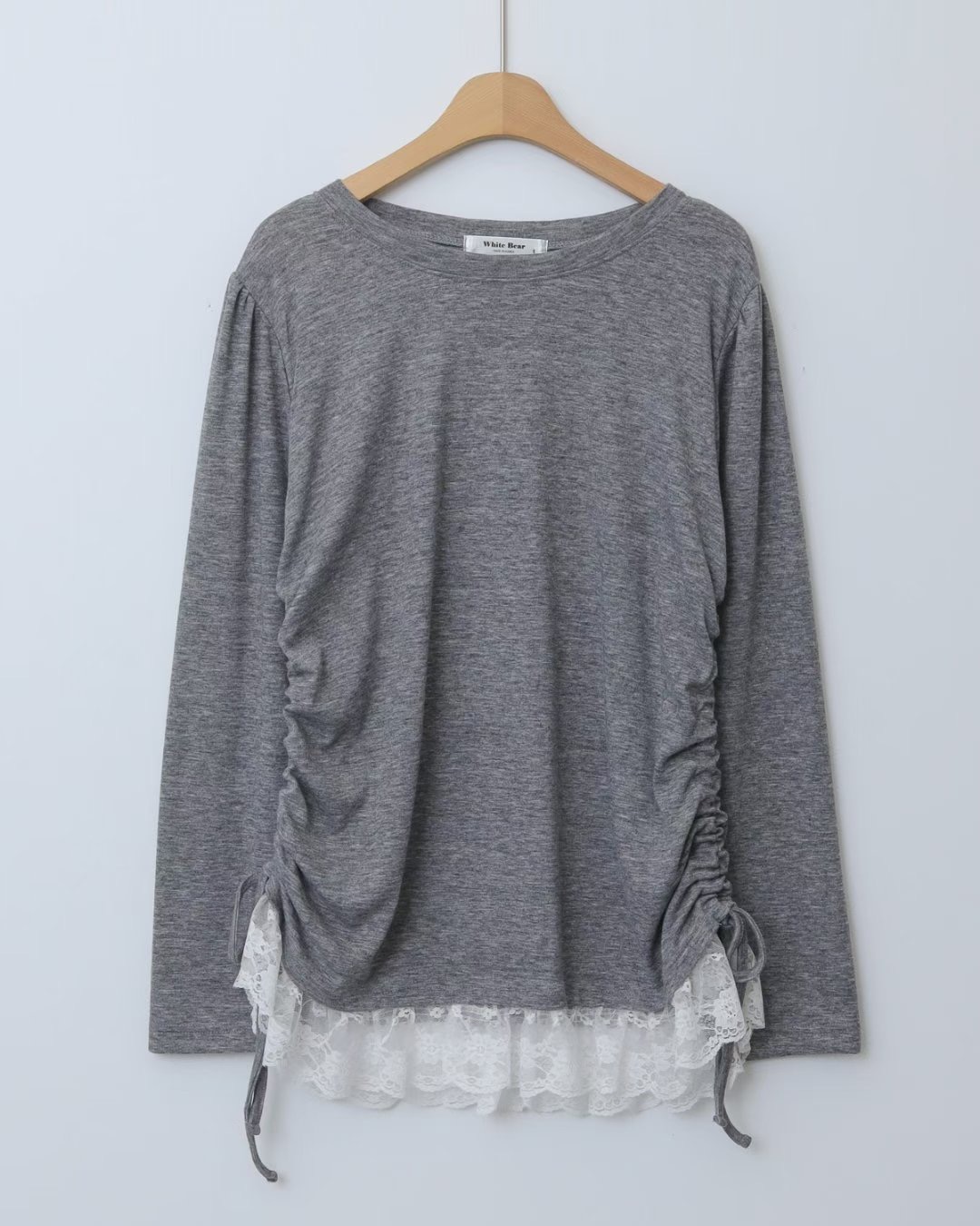 WHITE BEAR韓國代購㊣女士新品人氣熱賣推薦休閑真品長袖T恤WHITE BEAR長袖T恤圖色1