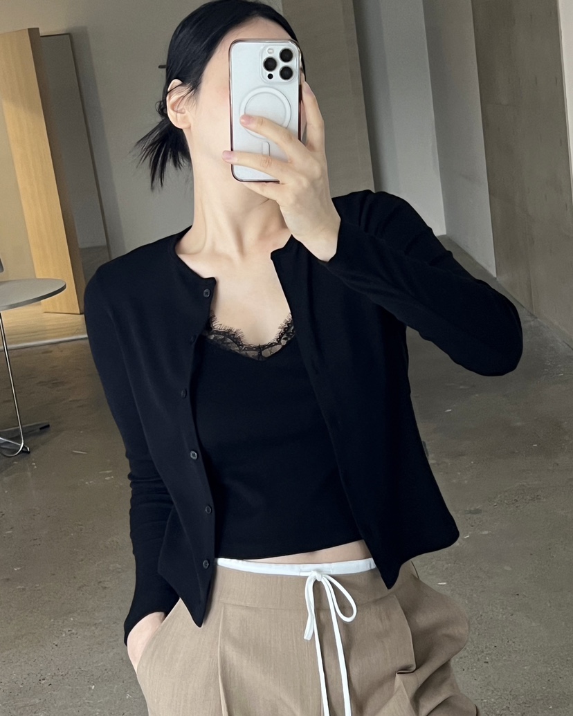 VERNI韓國代購㊣女裝新款休閑真品人氣26春夏長袖T恤假兩件開衫VERNI長袖T恤