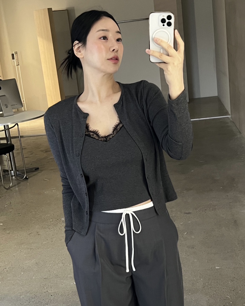 VERNI韓國代購㊣女裝新款休閑真品人氣26春夏長袖T恤假兩件開衫VERNI長袖T恤