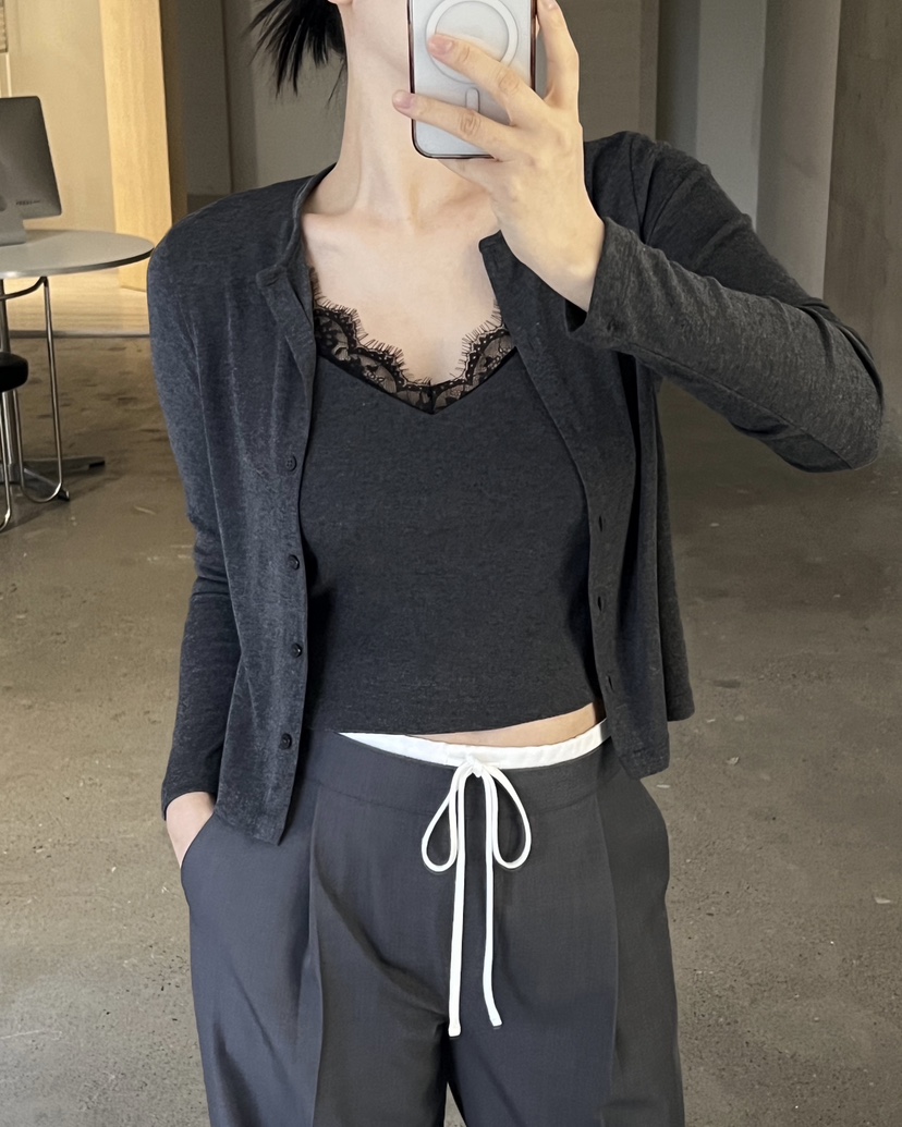 VERNI韓國代購㊣女裝新款休閑真品人氣26春夏長袖T恤假兩件開衫VERNI長袖T恤