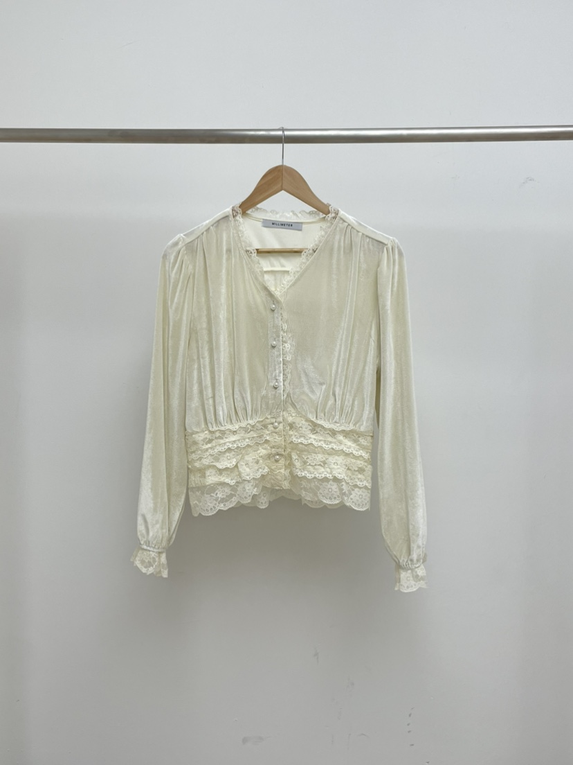 MILLIMETER㊣東大門實拍女士新款26春夏時尚真品襯衫蕾絲衫MILLIMETER/MGML襯衫/蕾絲衫圖色1