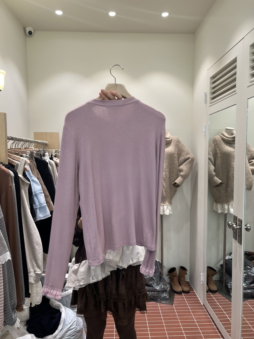 BE&amp;BE㊣東大門實拍女士新品休閑26春夏職業人氣長袖T恤BE&be長袖T恤