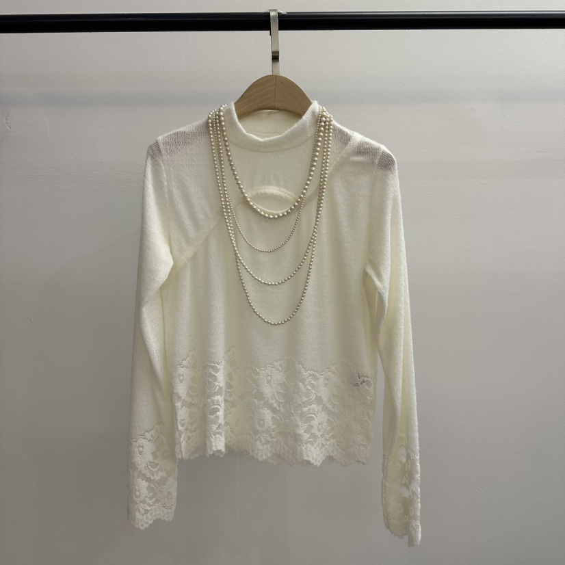 JENNY 1976㊣東大門代購女士新品職業長袖T恤不含配飾蕾絲JENNY 1976長袖T恤圖色1