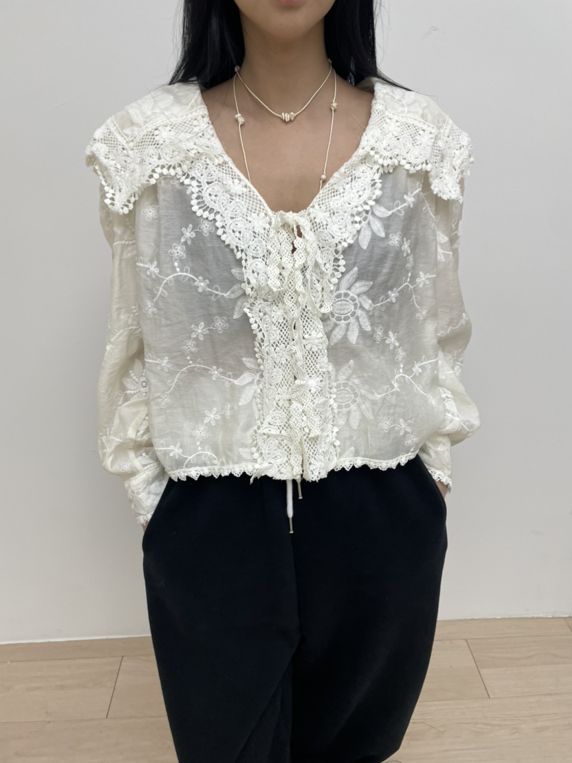 MILLIMETER韓國代購㊣女裝新品職業人氣時尚熱賣襯衫蕾絲衫MILLIMETER/MGML襯衫/蕾絲衫