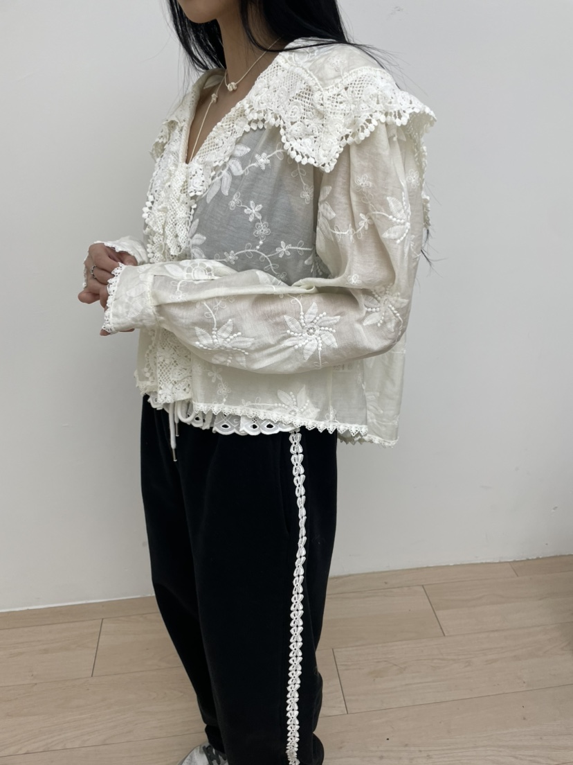 MILLIMETER韓國代購㊣女裝新品職業人氣時尚熱賣襯衫蕾絲衫MILLIMETER/MGML襯衫/蕾絲衫