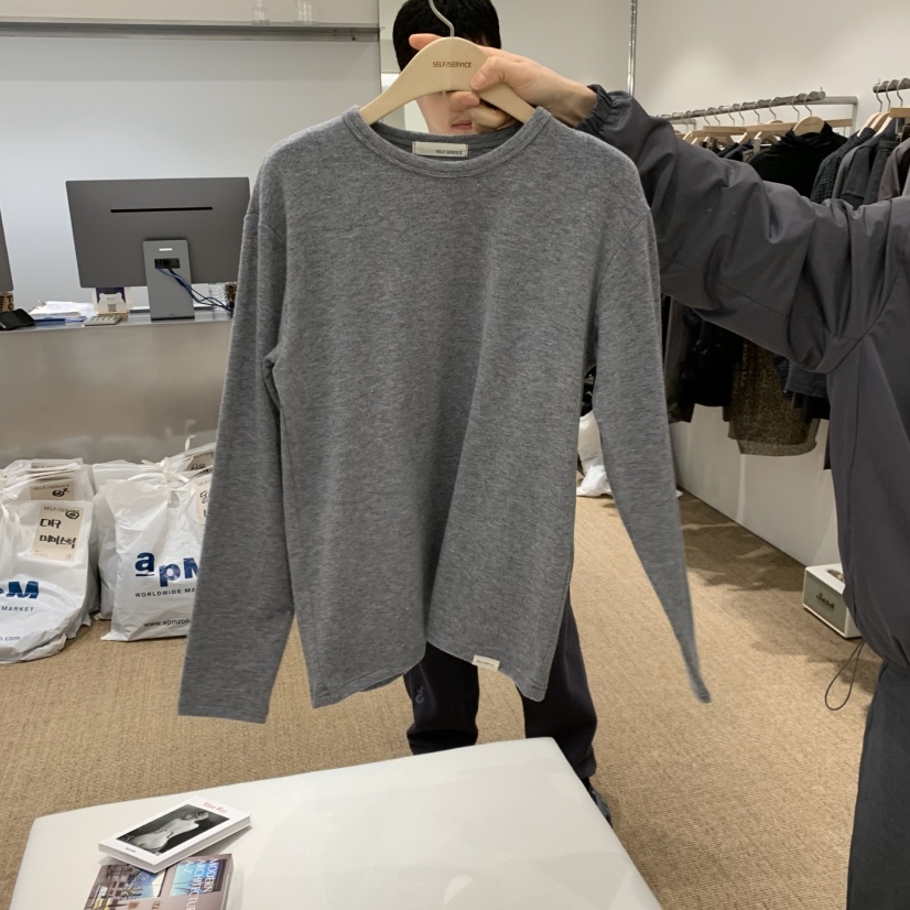 SELF SERVICE東大門直郵㊣女士新品休閑人氣職業長袖T恤柔軟SELF SERVICE長袖T恤圖色1