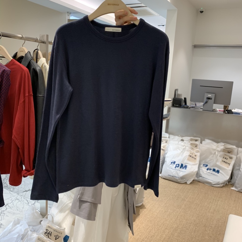 SELF SERVICE東大門直郵㊣女士新品休閑人氣職業長袖T恤柔軟SELF SERVICE長袖T恤圖色2