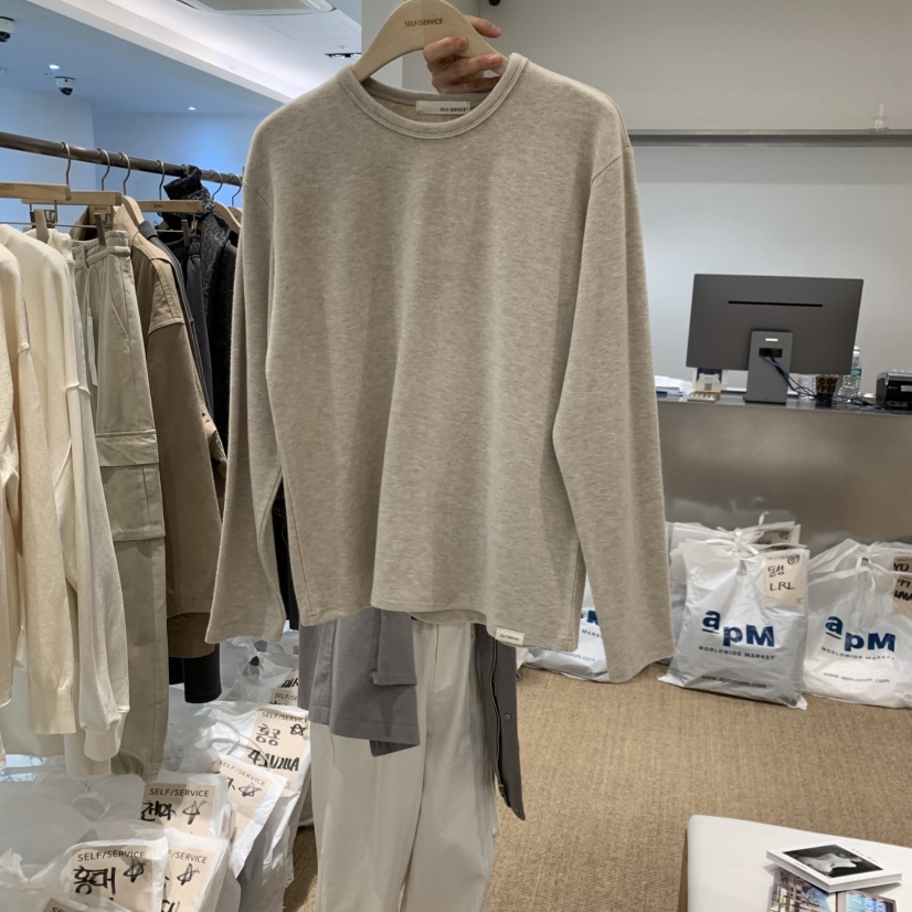 SELF SERVICE東大門直郵㊣女士新品休閑人氣職業長袖T恤柔軟SELF SERVICE長袖T恤圖色3