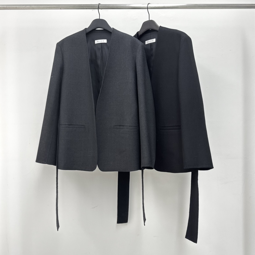 RIVER㊣東大門代購女裝新款時尚真品休閑熱賣夾克含腰帶春款WATER/RIVER夾克