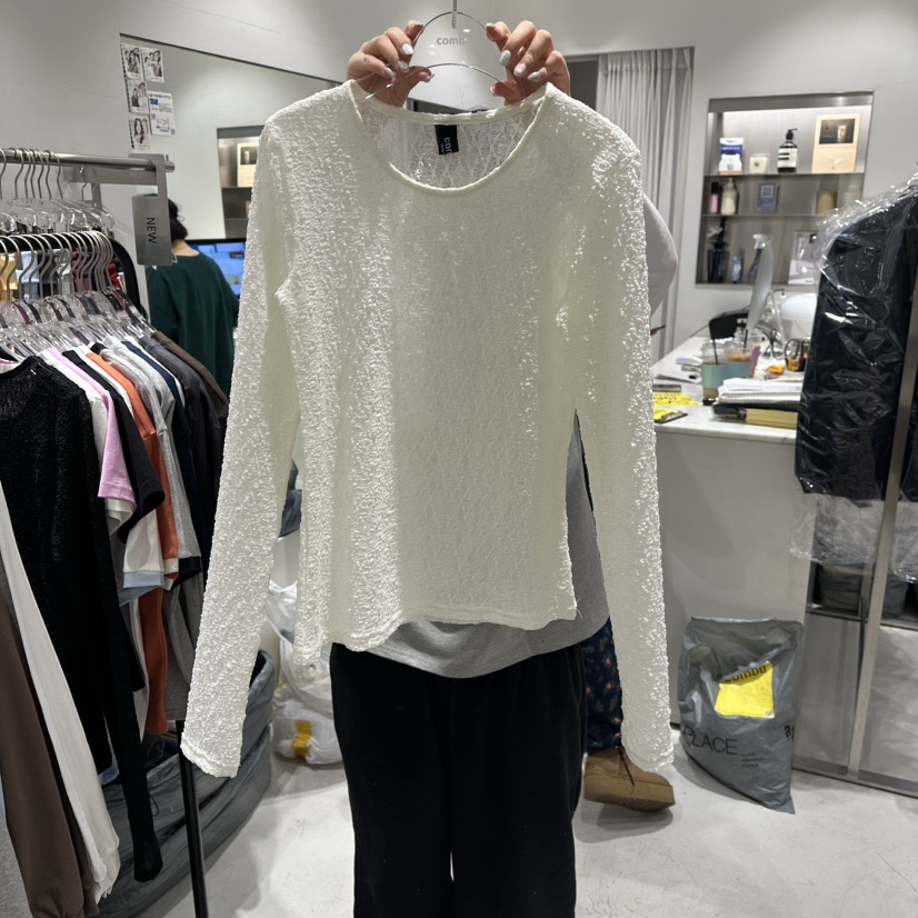 COMBO韓國代購㊣女裝新品真品人氣休閑時尚職業襯衫蕾絲衫春款COM_BO襯衫/蕾絲衫圖色1