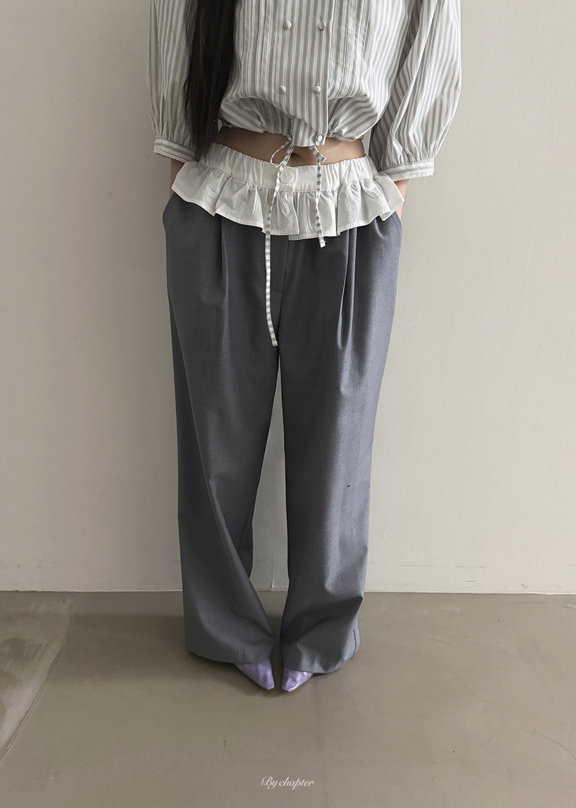 BY CHAPTER韓國直郵㊣女士新款推薦熱賣職業26春夏休閑褲春款BY Chapter休閑褲圖色1