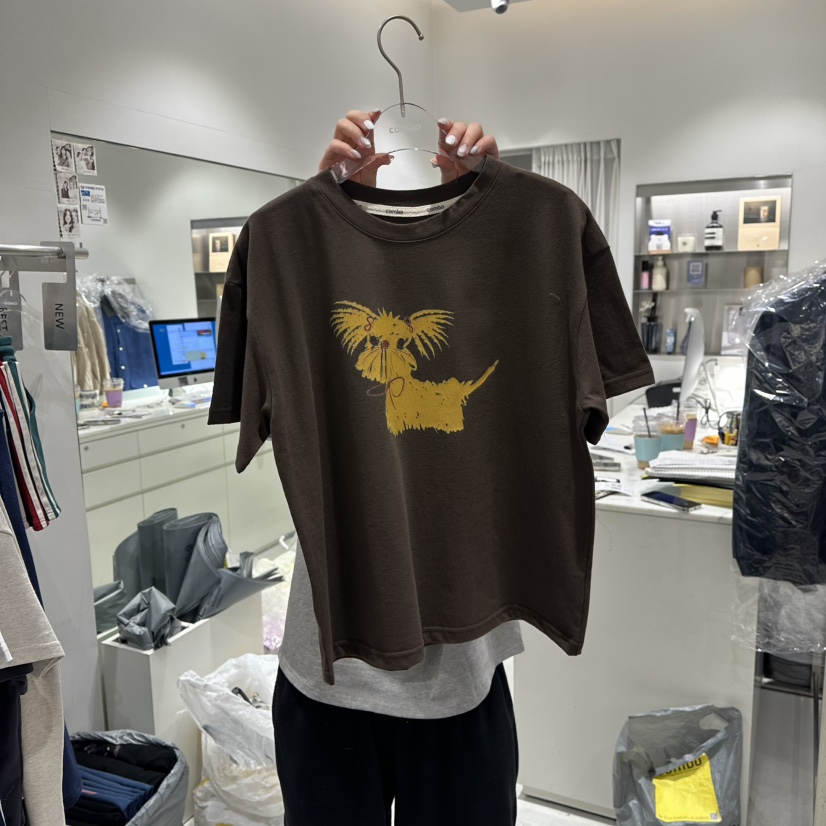 COMBO韓國直郵㊣女裝新款職業26春夏休閑推薦熱賣時尚T恤春款COM_BOT恤圖色2