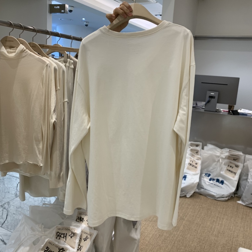 SELF SERVICE韓國代購㊣女裝新品時尚推薦真品人氣長袖T恤V領SELF SERVICE長袖T恤