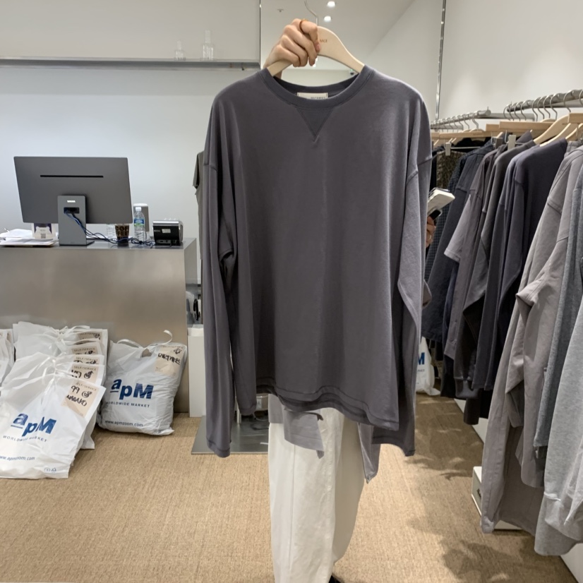 SELF SERVICE韓國代購㊣女裝新品熱賣26春夏真品職業長袖T恤SELF SERVICE長袖T恤圖色3