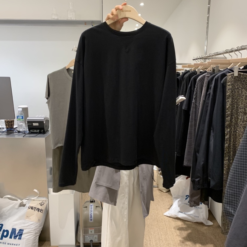 SELF SERVICE韓國代購㊣女裝新品熱賣26春夏真品職業長袖T恤SELF SERVICE長袖T恤圖色4