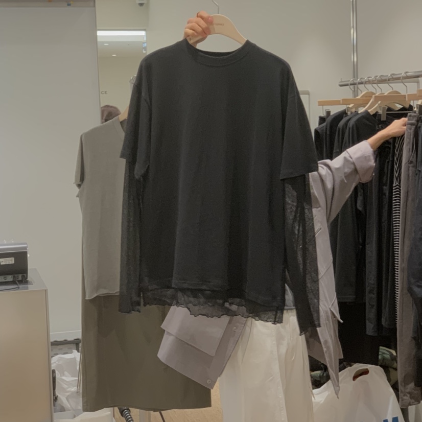 SELF SERVICE㊣東大門實拍女士新款真品長袖T恤假兩件蕾絲SELF SERVICE長袖T恤圖色3