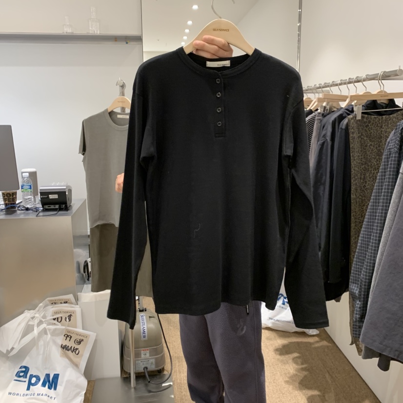SELF SERVICE㊣東大門實拍女士新品職業人氣時尚真品長袖T恤SELF SERVICE長袖T恤圖色1