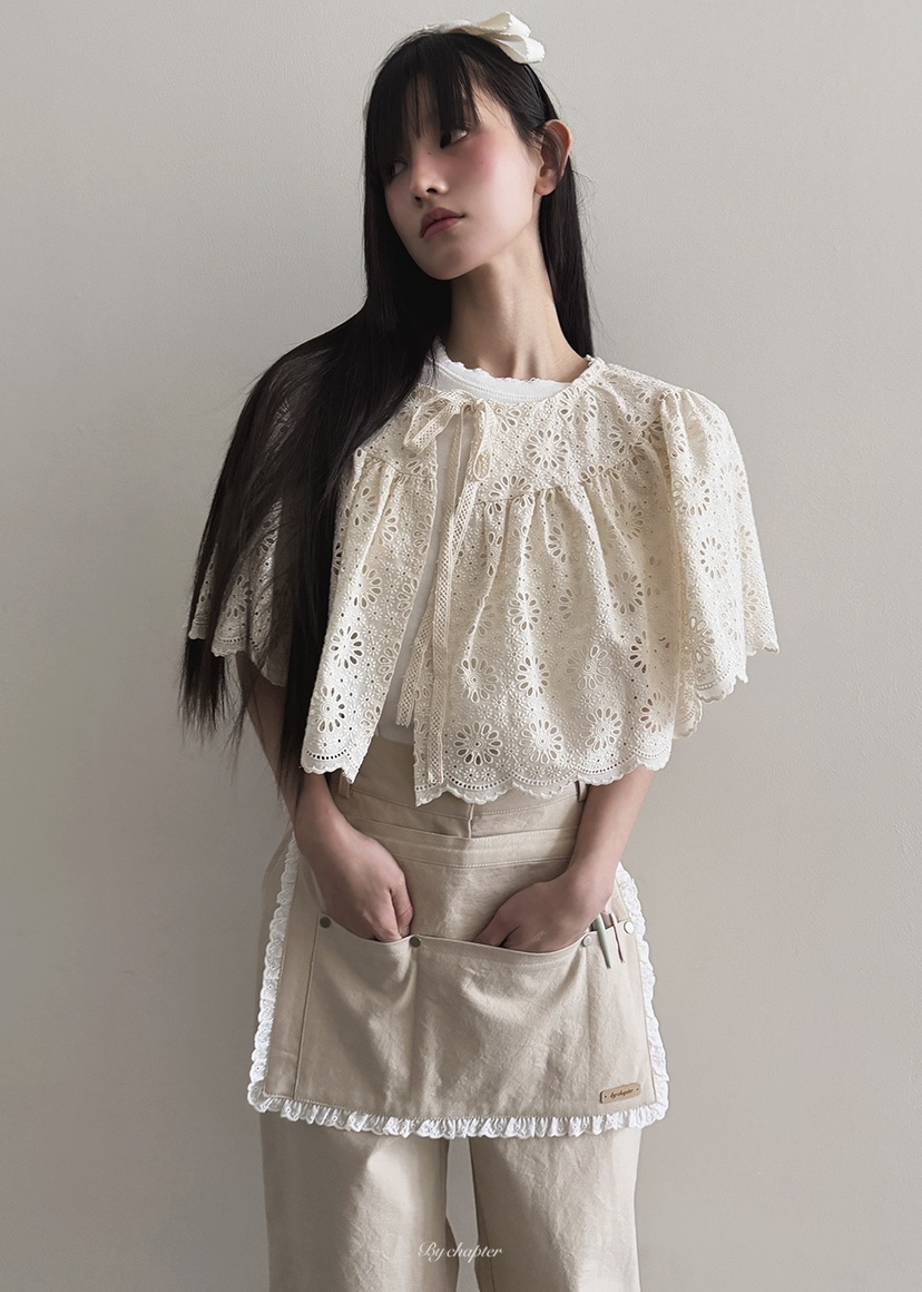 BY CHAPTER東大門直郵㊣女裝新品熱賣圍巾披肩不含內搭披肩春款蕾絲BY Chapter圍巾/披肩