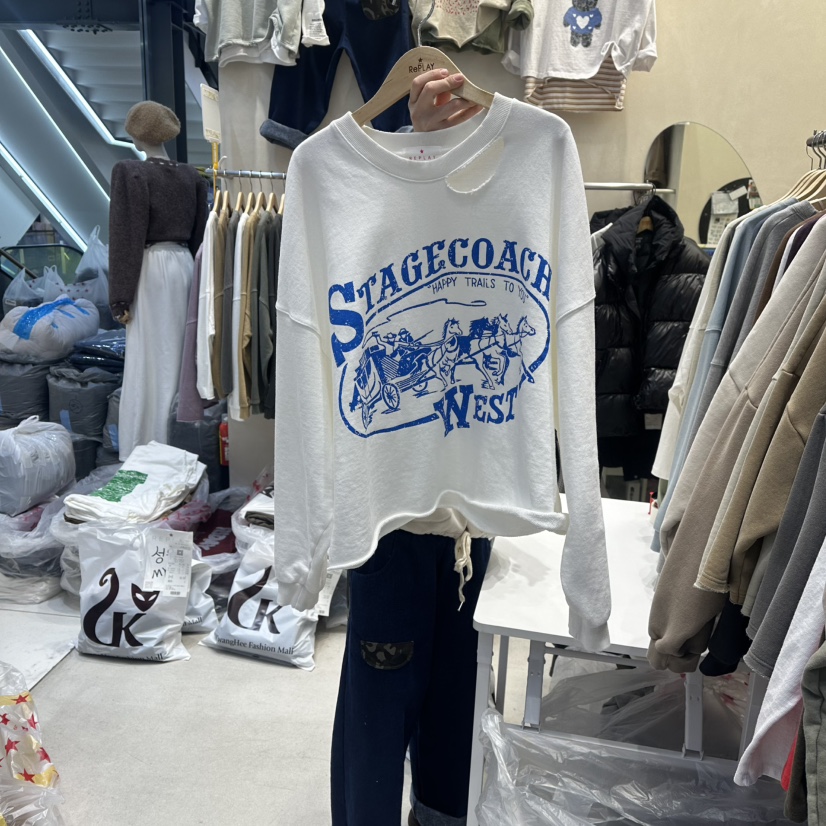 REPLAY韓國直郵㊣女士新款時尚熱賣職業人氣推薦26春夏長袖T恤REPLAY長袖T恤圖色1