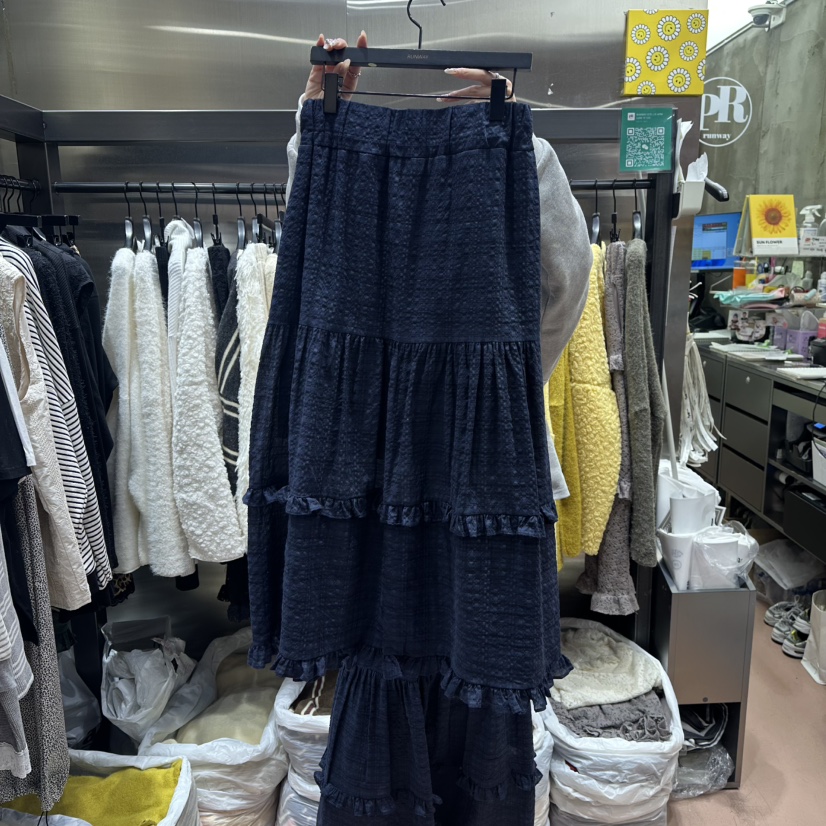 RUNWAY-런웨이㊣東大門實拍女裝新品職業熱賣長裙春款格子RUNWAY長裙