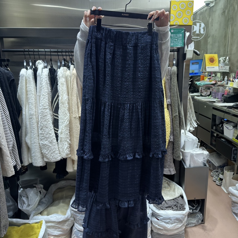 RUNWAY-런웨이㊣東大門實拍女裝新品職業熱賣長裙春款格子RUNWAY長裙圖色2