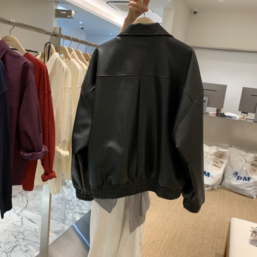 SELF SERVICE㊣東大門代購女士新款推薦時尚職業休閑皮衣高領SELF SERVICE皮衣