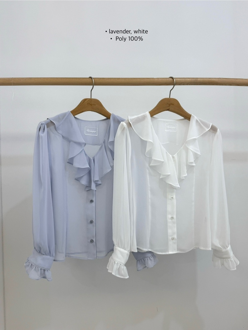 BY CHAPTER韓國直郵㊣女裝新品職業推薦襯衫蕾絲衫春款雪紡BY Chapter襯衫/蕾絲衫