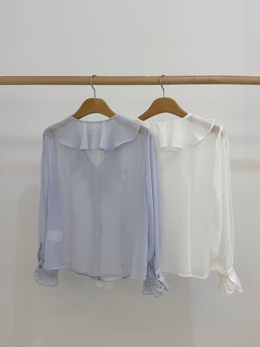 BY CHAPTER韓國直郵㊣女裝新品職業推薦襯衫蕾絲衫春款雪紡BY Chapter襯衫/蕾絲衫