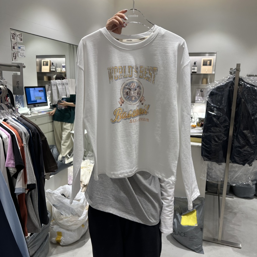 COMBO㊣東大門實拍女士新品真品人氣推薦26春夏長袖T恤春款COM_BO長袖T恤圖色1