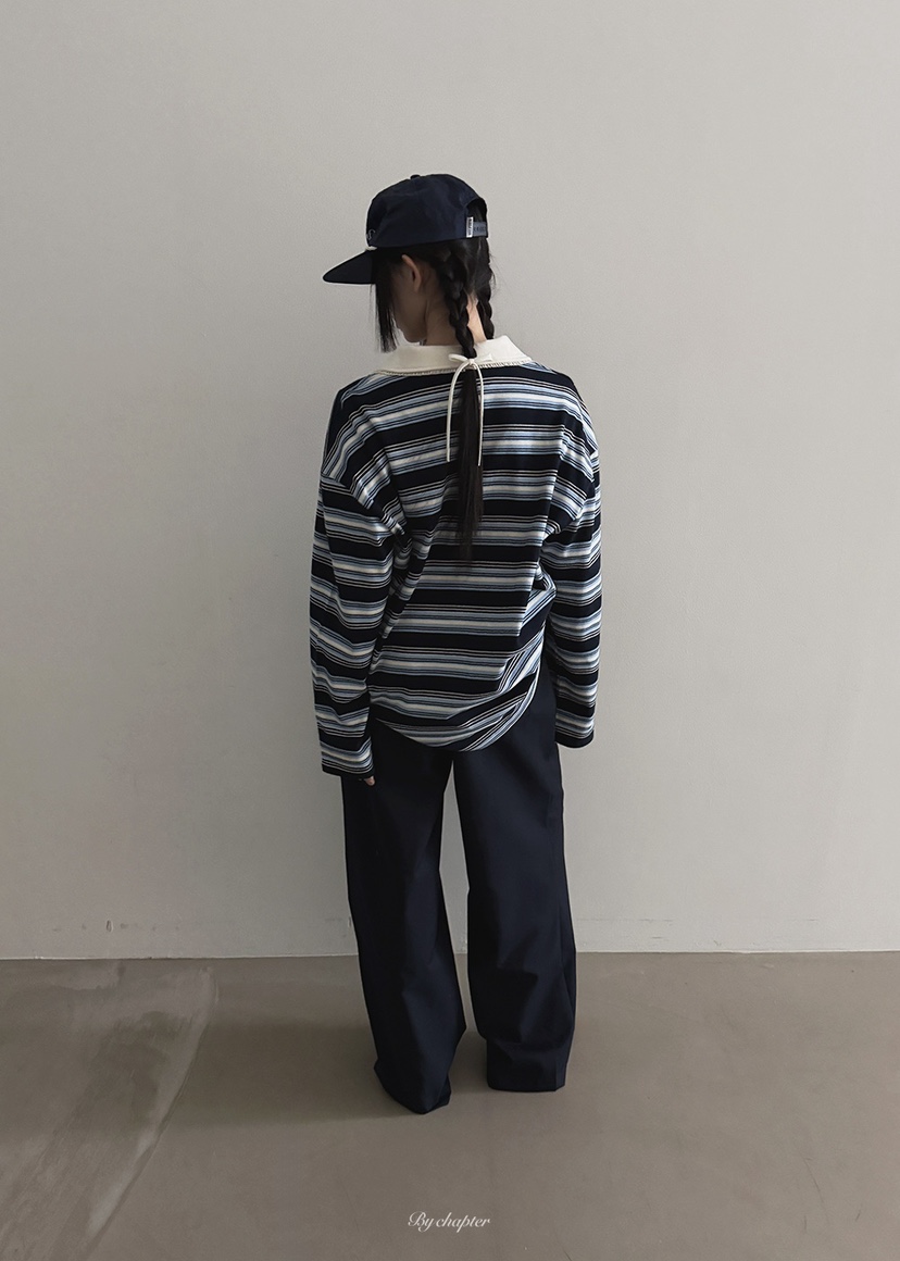 BY CHAPTER韓國直郵㊣女裝新品職業時尚推薦長袖T恤春款紐扣BY Chapter長袖T恤